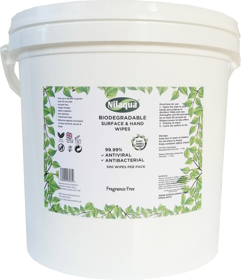 Nilaqua Biodegradable Surface & Hand Wipes 500pk (Tub)