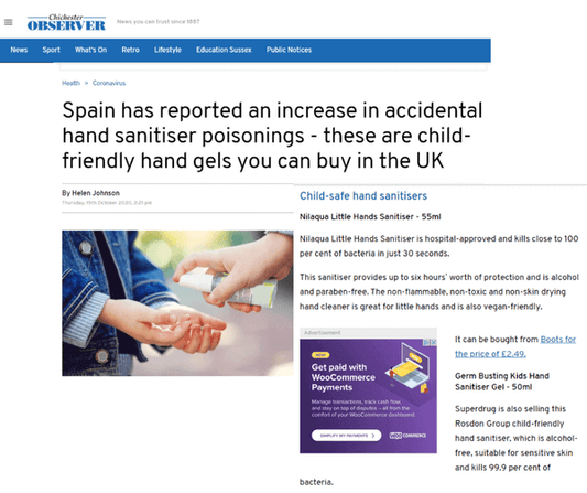 Nilaqua Little Hands Featured in The Chichester Observer
