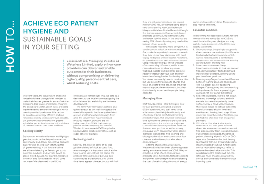 Care England Savings, Solutions, and Sustainability features Nilaqua