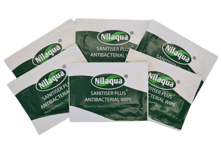 Nilaqua Biodegradable Sanitising Sachet Wipes (Pack of 100)