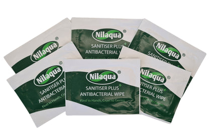 Nilaqua Biodegradable Sanitising Sachet Wipes (Pack of 100)