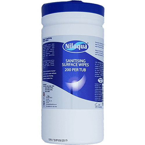 Nilaqua Virucidal Surface Wipes, Bulk Bleach Free 200pk