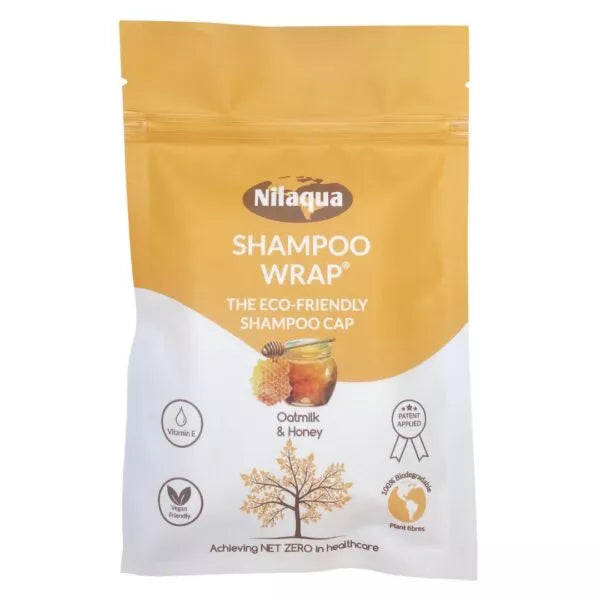 Nilaqua Shampoo Wrap, 100% Biodegradable Cap, Oatmilk & Honey