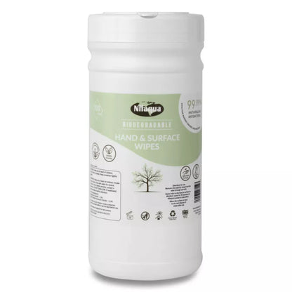 Nilaqua Biodegradable Hand & Surface Wipes 100pk (Canister)