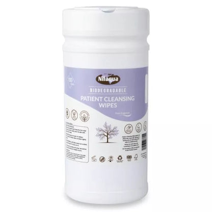 Nilaqua Biodegradable Patient Cleansing Wipes 100pk (Canister)
