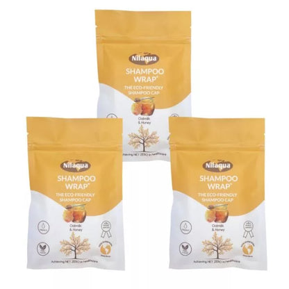 Nilaqua Shampoo Wrap, 100% Biodegradable, Oatmilk & Honey (3pk)