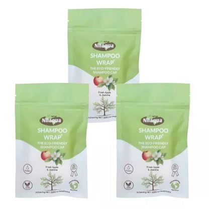 Nilaqua Shampoo Wrap, 100% Biodegradable, Fresh Apple & Jasmine (3pk)